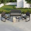 Ensemble de mobilier de patio 4 pièces, ensemble de conversation avec chaise berçante, | Ensemble de conversation extérieur avec table basse, ensemble table et chaises de patio en osier pour patio, véranda ou jardin-133712910