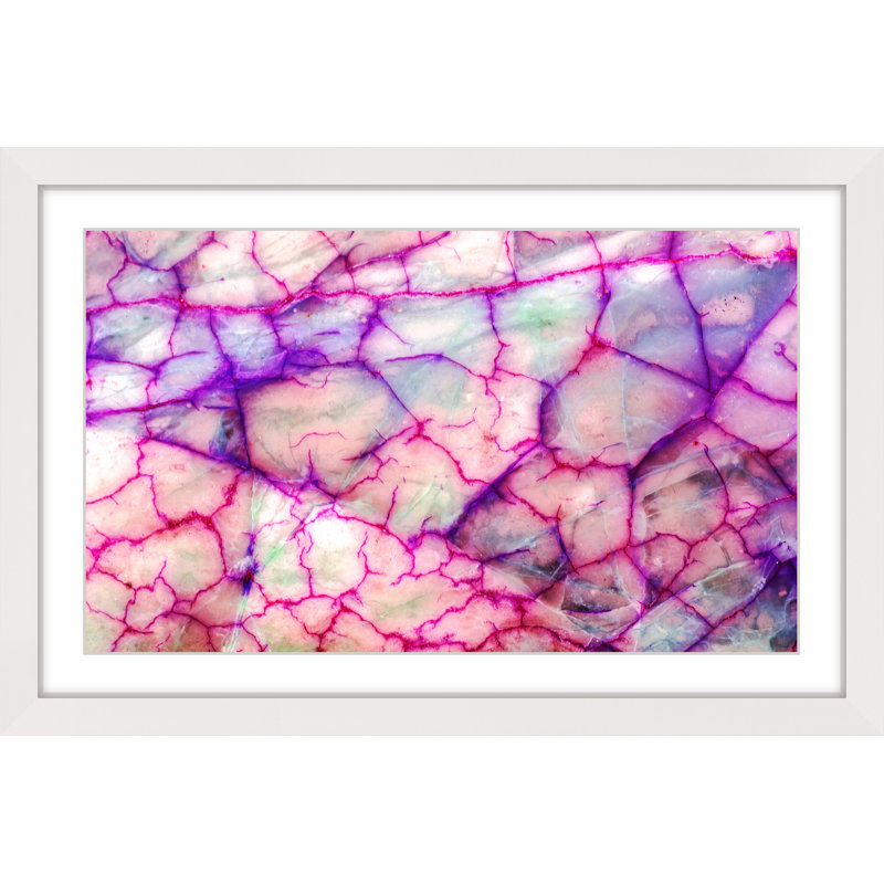 « rose nervures »-cadre photo, impression sur papier, H 24 po x l 36 po x P 1,5 po, Cadre blanc