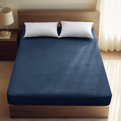 PHF Ultra Soft Velvet Fitted Sheet, 16" Deep Pocket with Wider Stronger Elastic Band, Easy Fit Easy Care, 1 Pack Cozy Comfy Flannel Bottom Sheet for All Seasons, No Pillowcases