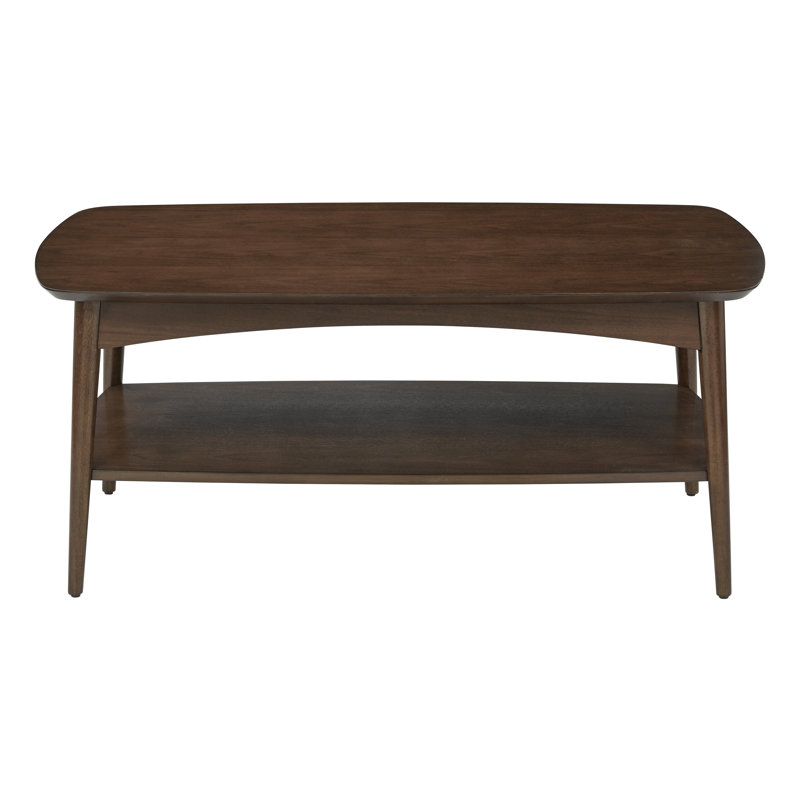 Copenhagen Mid-Century Walnut Rectangular Coffee Table with Storage