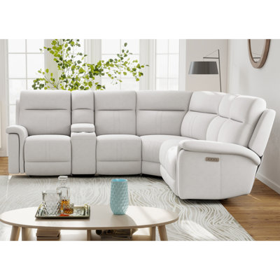 6 - Piece Cushion Back Power Reclining Sectional With Adjustable Lumbar Support & Headrest