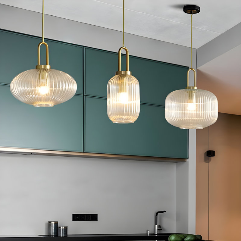 1 - Light Gold Sphere Pendant, Clear