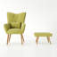 Georgia Upholstered Wingback Chair with Footstool-38292115