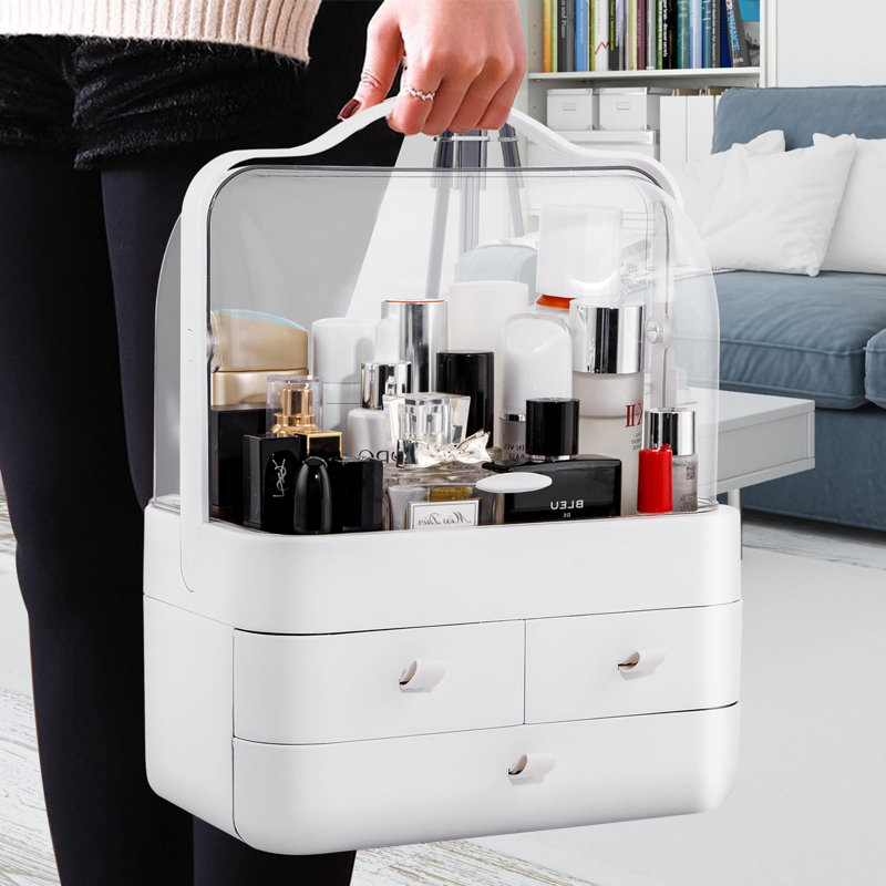 Boîte de rangement pour cosmétiques avec couvercle
