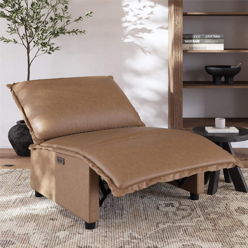 Fauteuil inclinable électrique Callum, chameau, similicuir, Chameau