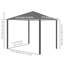 Pavillon de jardin à toit souple avec structure en acier et rideaux en filet-98183926