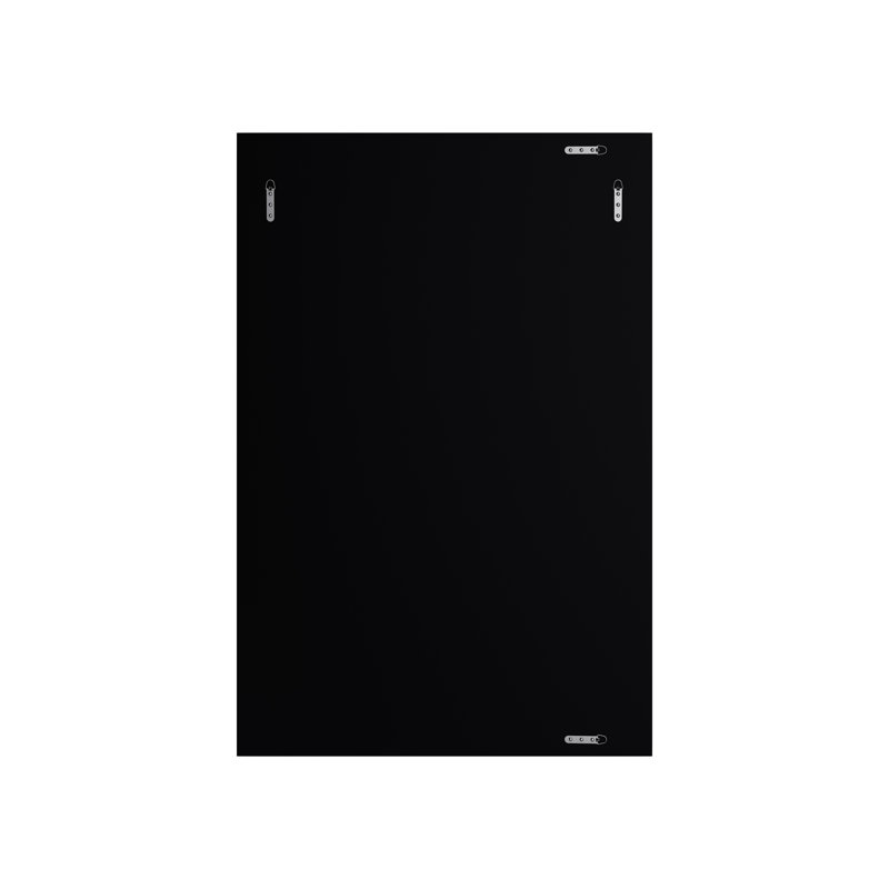 Glass Flat Wall Mirror with Hooks, 36" x 24"