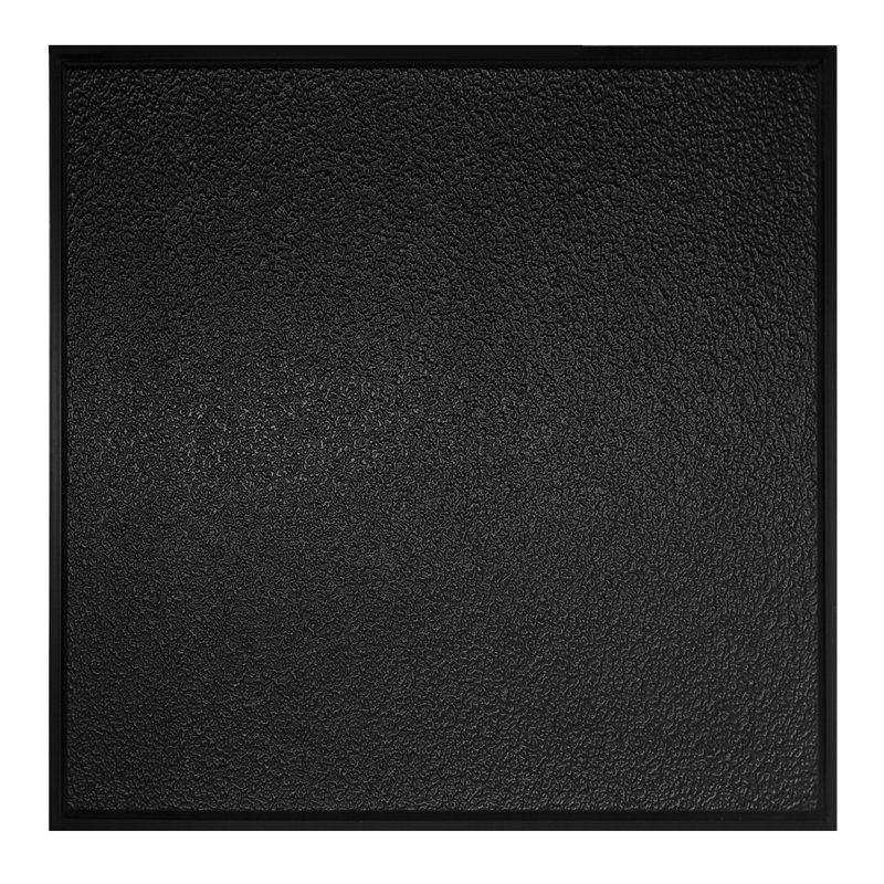 Carreaux de plafond à bordure apparente en stuc noir Genesis 2 pi x 2 pi - Installation facile à poser - Imperméable, lavable et ignifuge - PVC de haute qualité pour prévenir les bris - Paquet de 12 carreaux