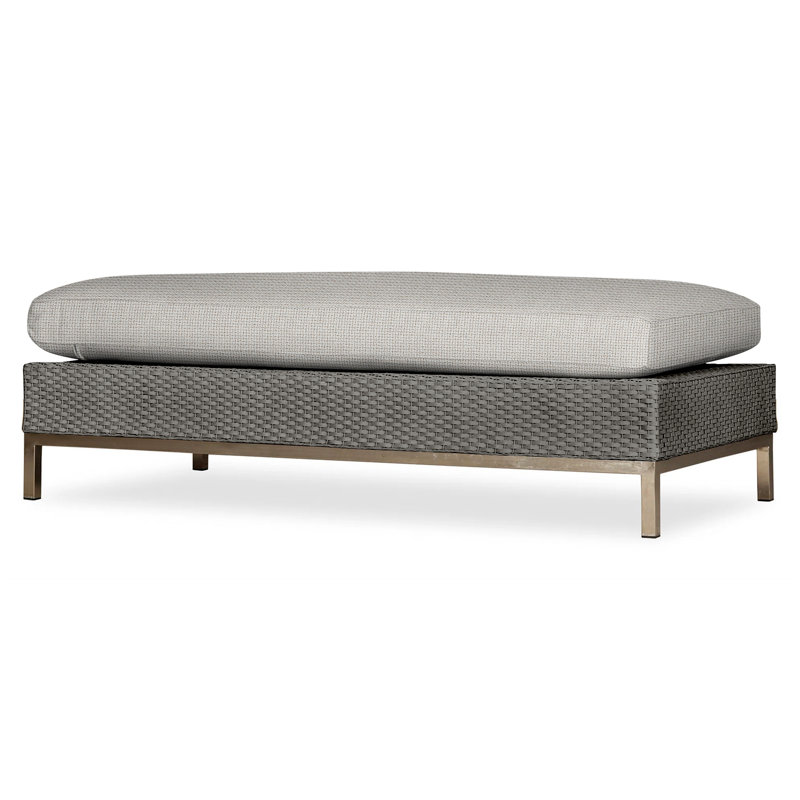 Elements Outdoor Ottoman, Pewter, Demo Oatmeal