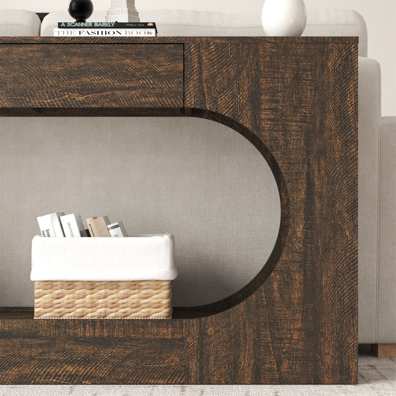 Console en noyer avec tiroir