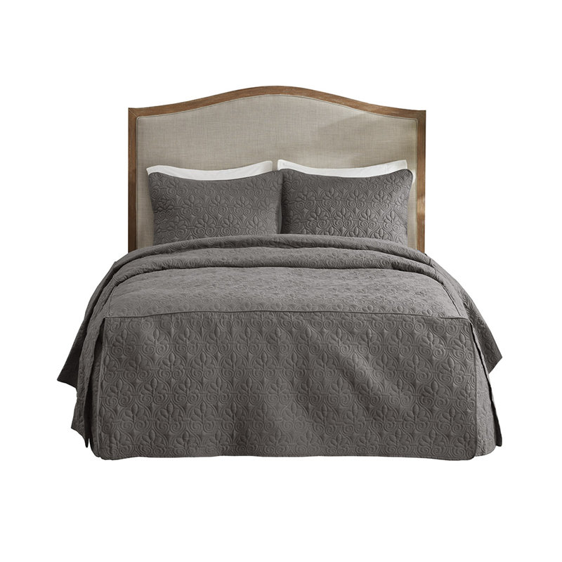 Sandy Bedding, Courtepointe grande + 2 taies décoratives, Gris foncé