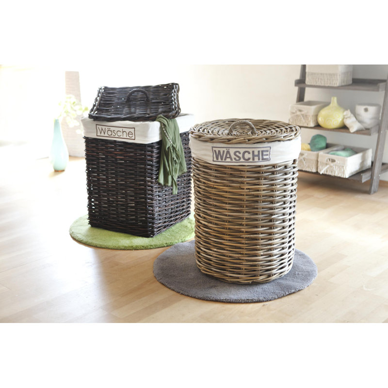 Laundry Bin with Handles, Light Brown
