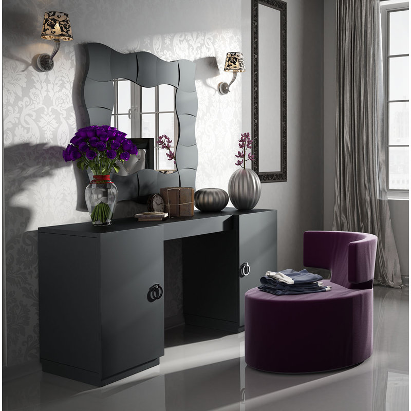 Ensemble de coiffeuse avec tabouret, Mat
