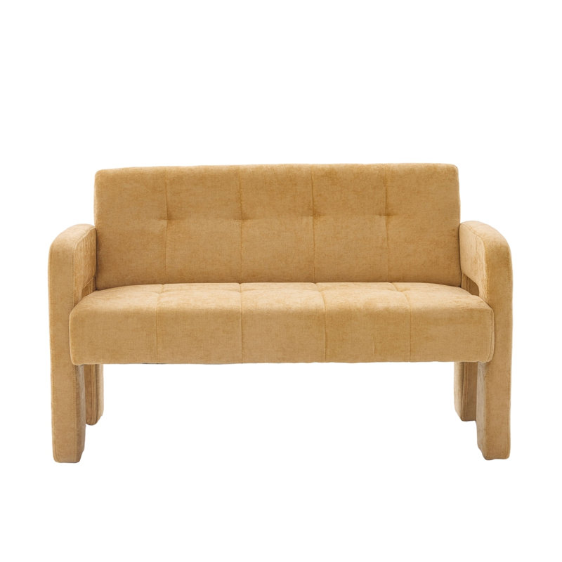 Canapé de loisirs moderne double rembourré, Jaune