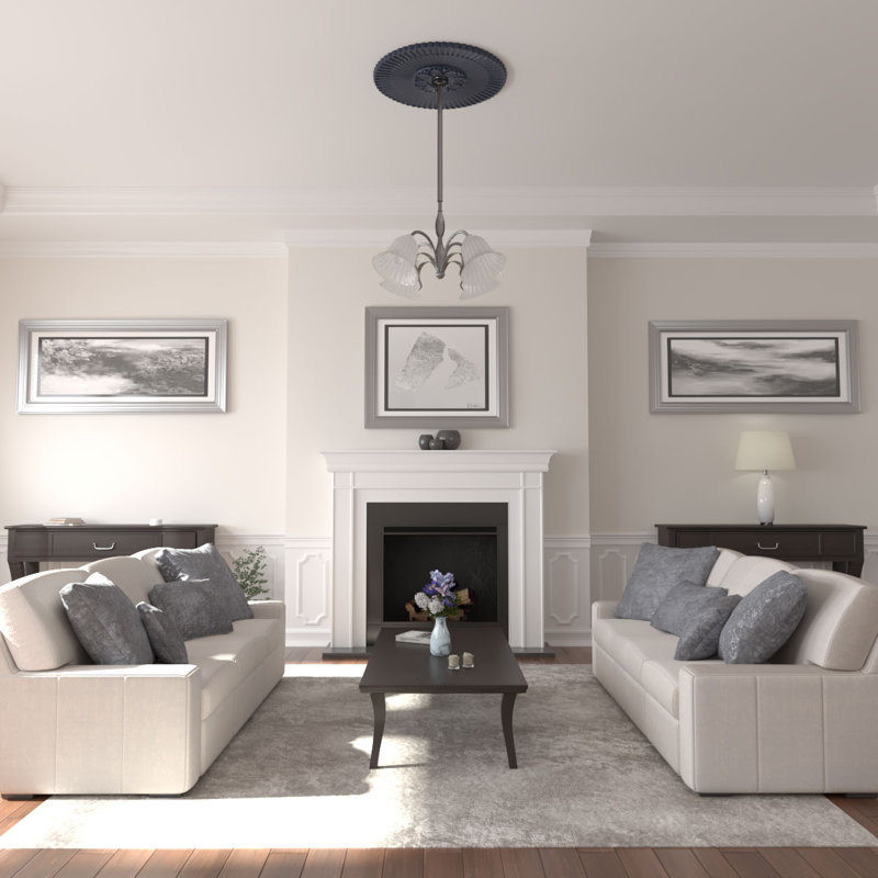 36 médaillons de plafond Melonie 36 1/4 po x P 1 7/8 po (convient aux auvents jusqu'à 6 1/4 po), Rêve de minuit