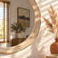 Miroir mural décoratif rond de 31,5 pouces avec rotin tressé-1700380792