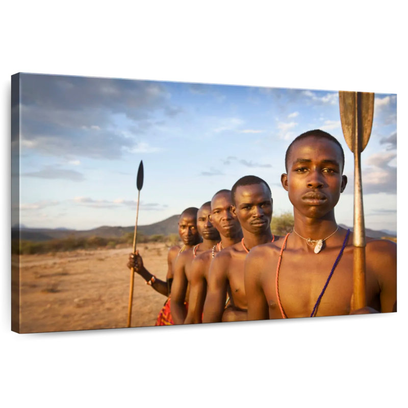 Tribu Leisha Samburou au Kenya, H 32 po x l 48 po