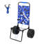 Chariot de plage robuste avec de grandes roues - Chariot de sable pliable et chariot utilitaire pour le camping, la pêche et le pique-nique