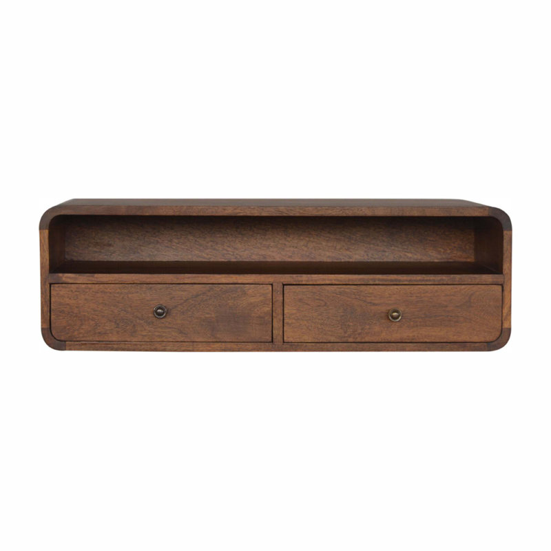 Console flottante châtaignier ouverte
