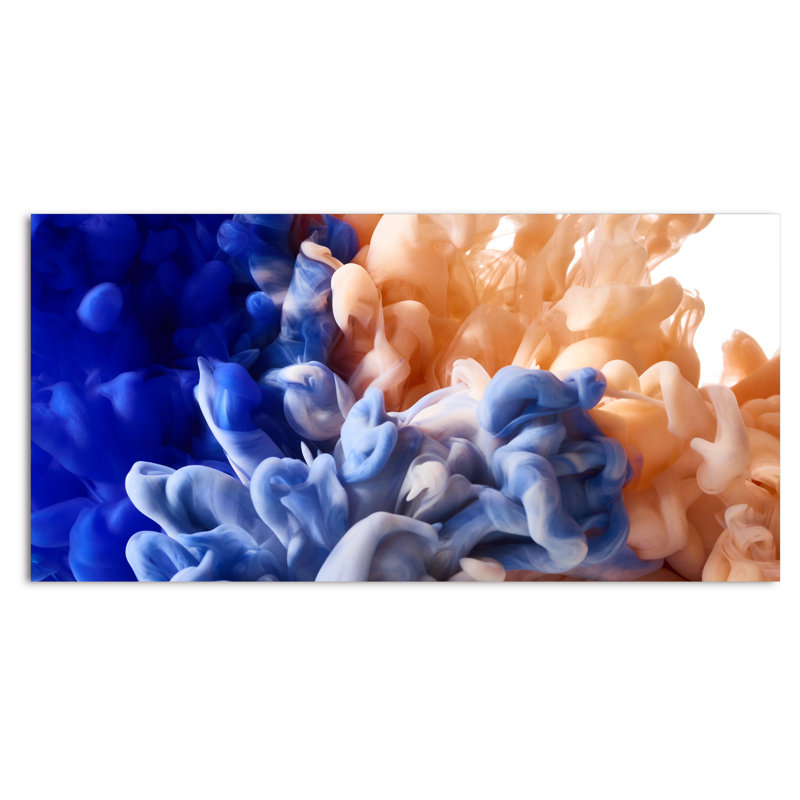 Encre liquide bleue et jaune - Impression sur toile, H 8 po x l 12 po x P 1 po, Toile tendue
