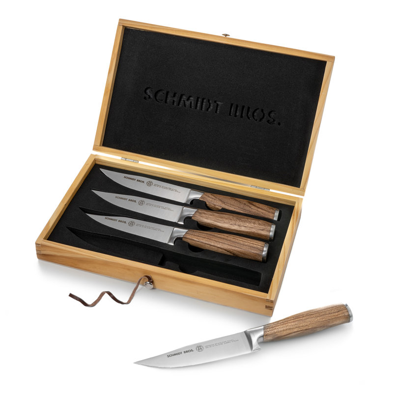 Zebra Wood 4-Piece Steak Knife Set