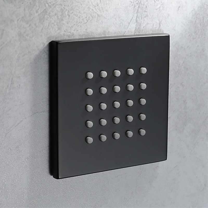 Juno Matte Black Thermostatic Rainfall Waterfall Shower Faucet With Slide Bar