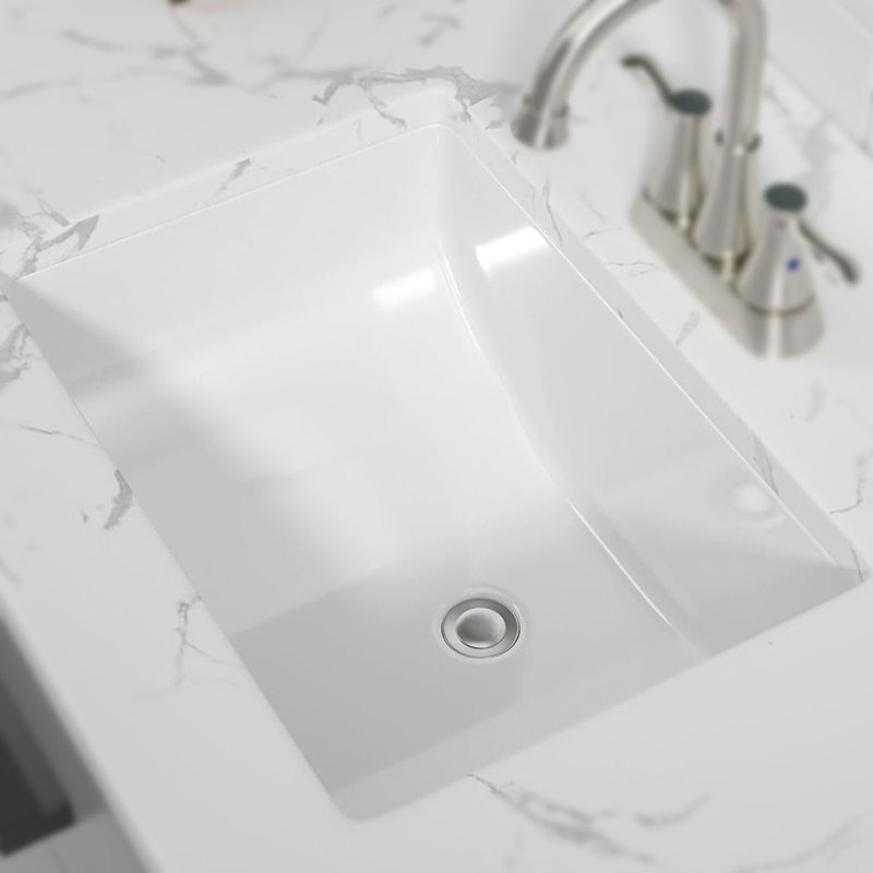 Lavabo pour salle de bain Lavabo de salle de bain rectangulaire en porcelaine blanche