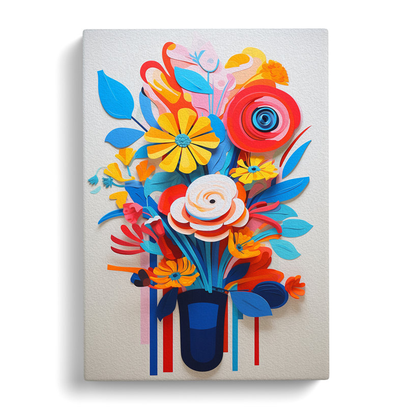 Floral Constructivism - Wrapped Canvas, 76cm H x 50cm W x 3cm D