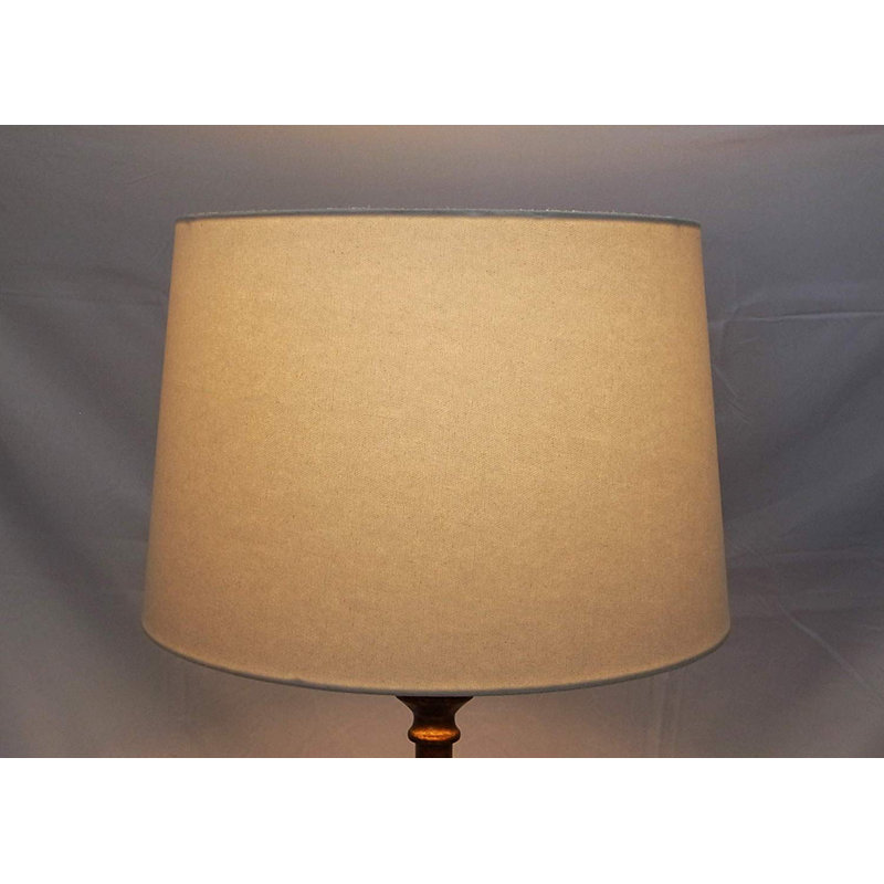 10'' H Linen Drum Lamp Shade, White, 10" H x 13" W x 15" D