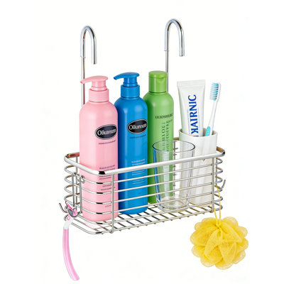 Rotating Hook Hanging Shower Rack, 304 Stainless Steel Rustproof Shampoo Bracket