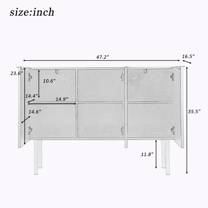 Lavaris 47.2'' Console Table, Black