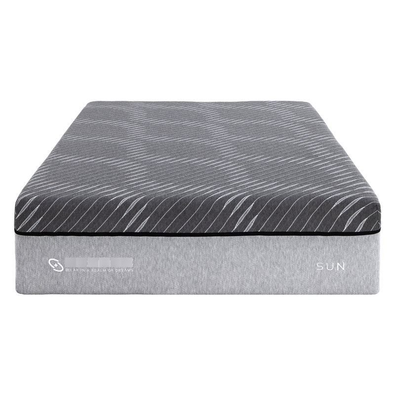 Matelas pour lit très grand de 14 pouces, gris, ressorts ensachés, mousse à mémoire de forme, couches en mousse, enroulé pour un lit très compact, très grand, lit, comprimé