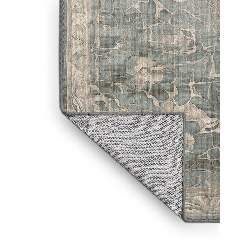 Tapis gris lavable à la machine, Rectangle 6 pi x 9 pi