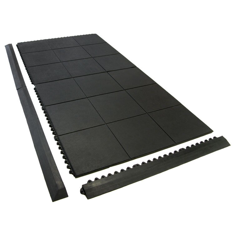 Rubber-Cal, Inc. 4'' W x 4'' L Garage Flooring Tiles in Black