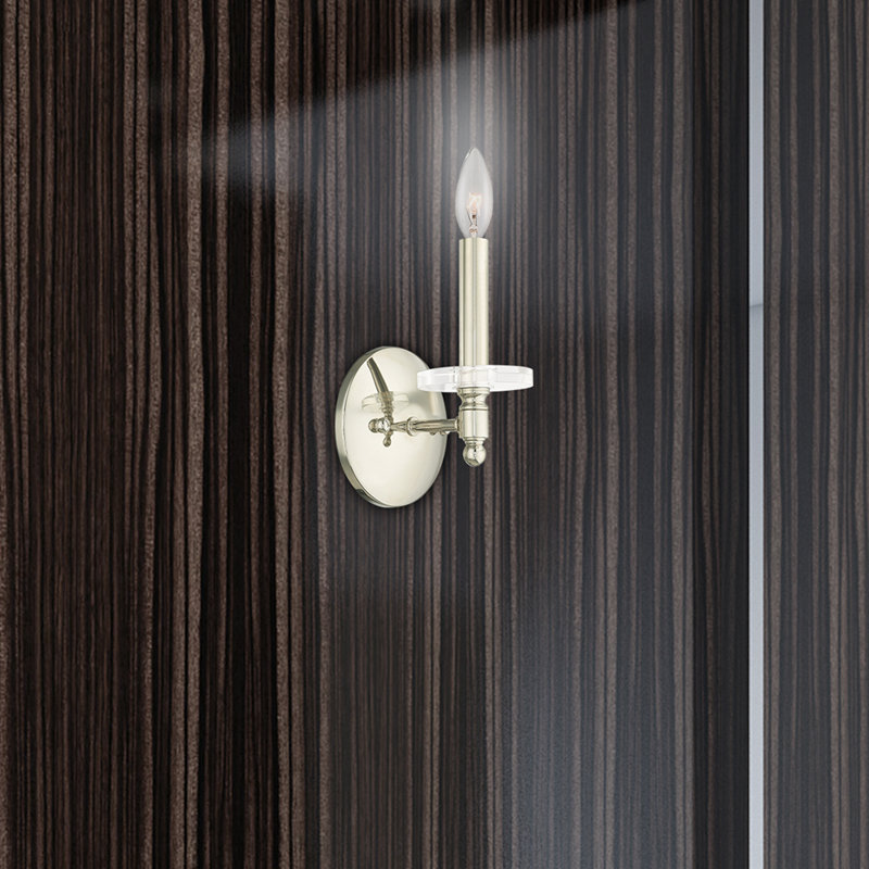 Christofer Steel Candle Wall Light, Polished Nickel