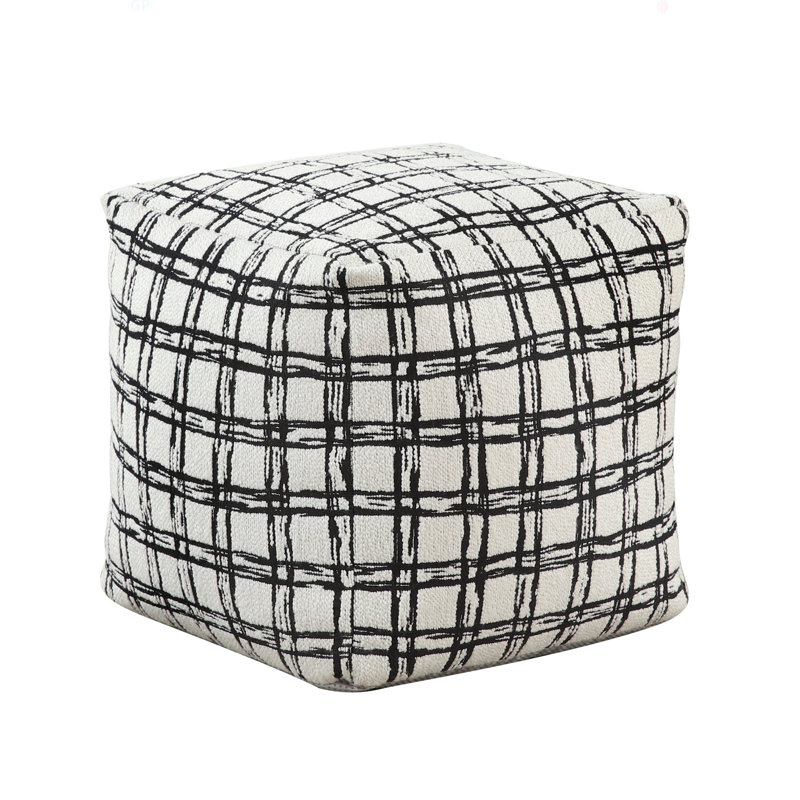 Modern Pouf Fabric Upholstered Ottoman, Non-Slip Floor Pouf, Bean Bag Chair, 1Pc Sitting Pouf