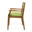 Chaise de salle à manger, 2 pièces avec 2 coussins verts, pour la cour, la piscine et le jardin-591212758