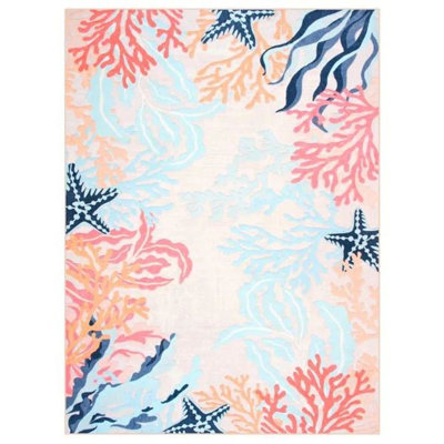 Fillender Modern Oceanl Area Rug Washable Rug Non-Slip Colorful Vintage Accent Floor Carpet For Living Room Bedrooms Decor