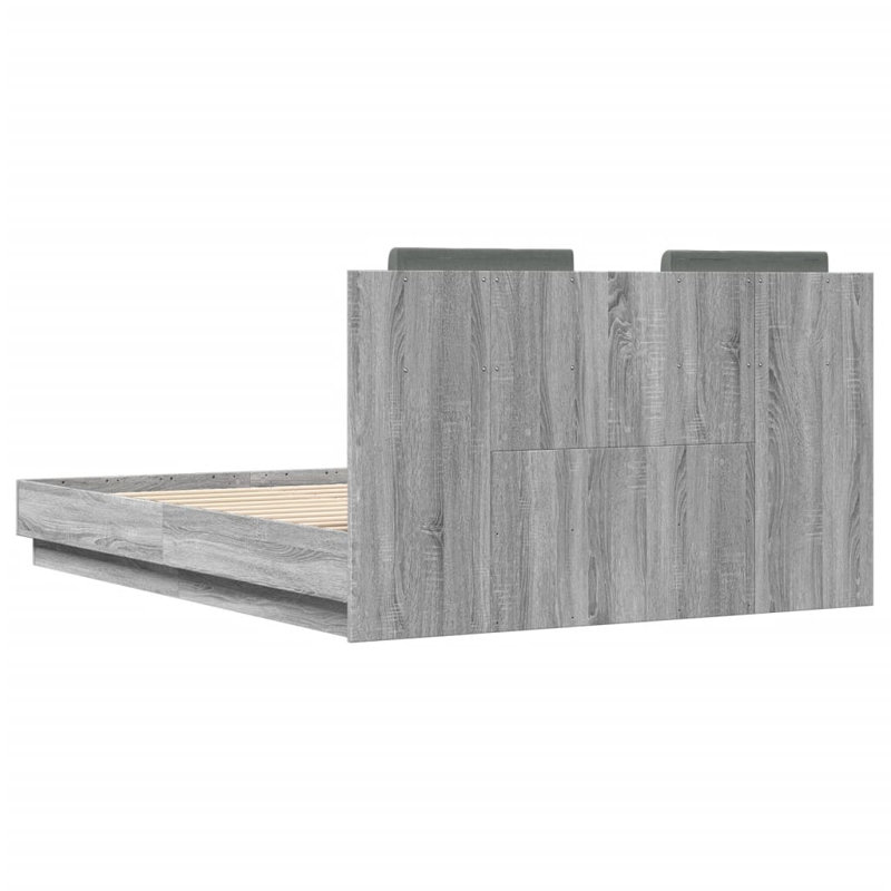 Vandewa Bed, EU Double - 140 x 200 cm, Grey Sonoma