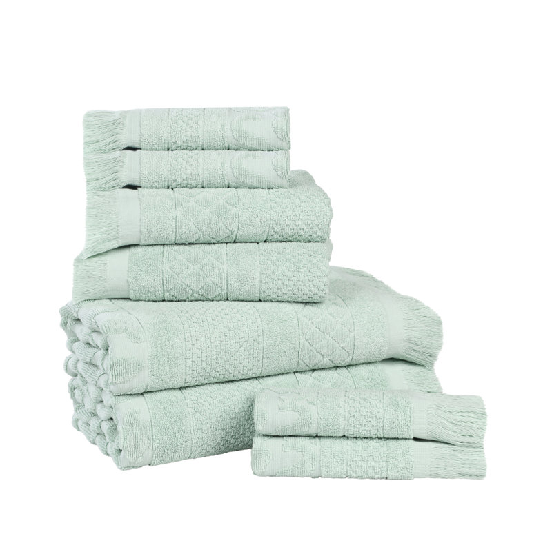 Serviette de bain Rolla, Ensemble de 8 serviettes 8 pièces, Sauge