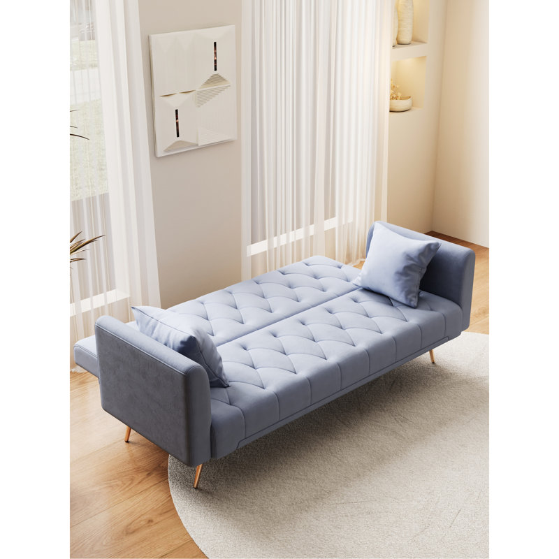 71-inch Bed With Velvet, Gray Color, Suited For Small Spaces, 3 Adjustable Postures, Solid Wood Frame, Easy To Install, 600lbs Capacity