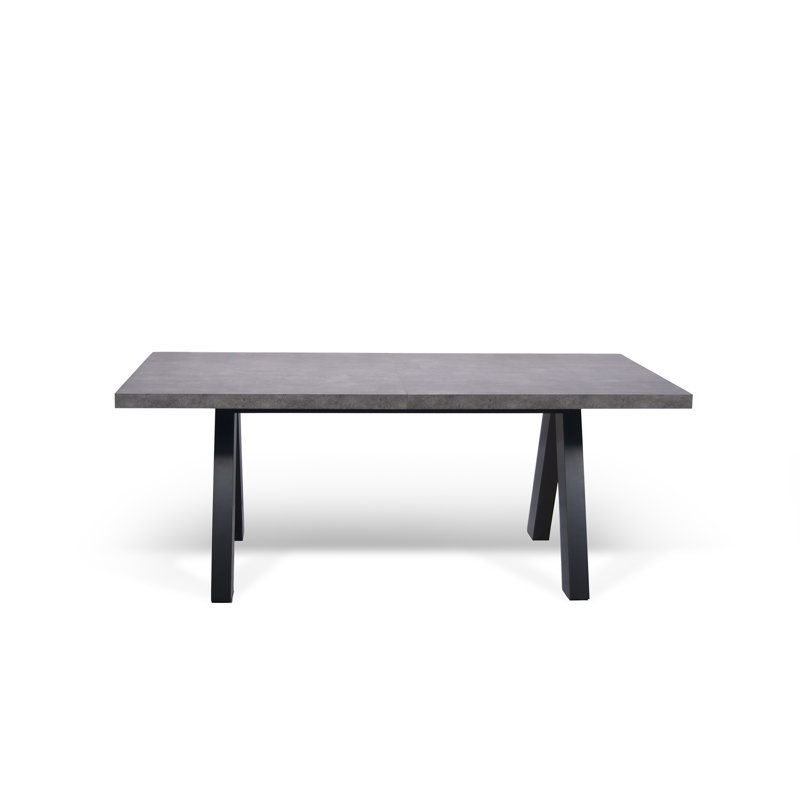 Leana Extendable Dining Table, Concrete/Black