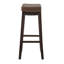 Tabouret de comptoir et de bar en bois massif sans dossier avec siège rembourré Bartonville-875261410-866721037