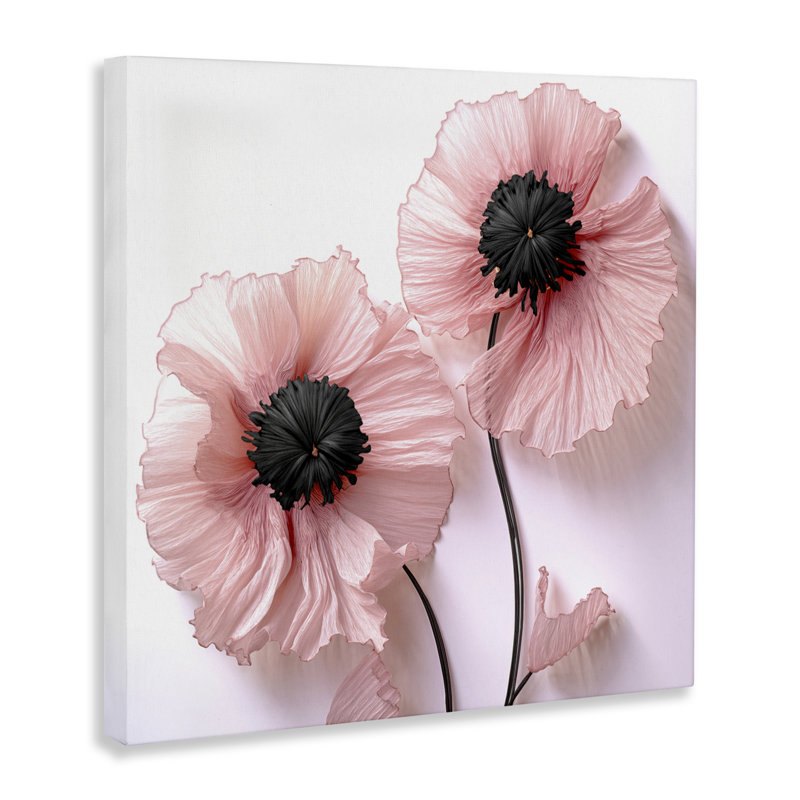 Properly Pink Poppies, toile de Sasha, H 24 po x l 24 po