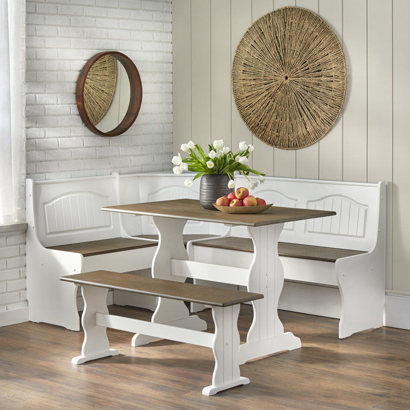 Rahman 3 - Piece Dining Set, White/Walnut