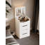 48 po Meuble-lavabo avec miroir rabattable, petit ensemble de coiffeuse avec bureau en verre et 3 tiroirs, coiffeuse pour chambre à coucher, blanc | Idée de cadeau-28238122