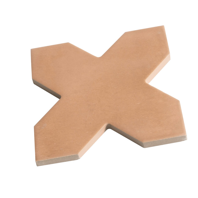 Seville Graphite Black 7 in. Star with Terracotta 5 in. Cross Matte Porcelain Wall and Floor Tile (10.62 sq ft/case) - 68 Pack