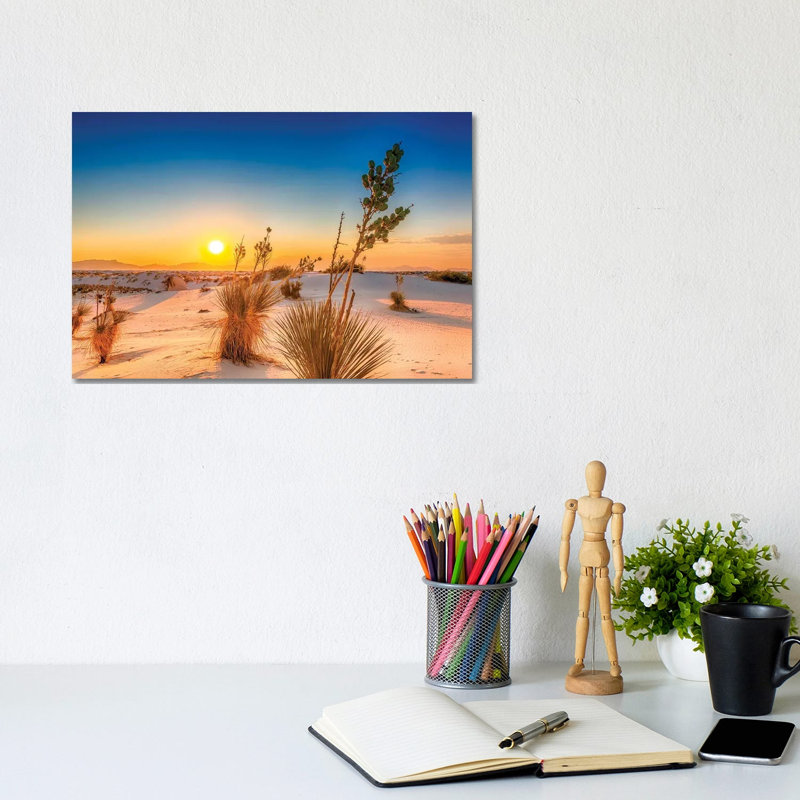 White Sands Lovely Sunset by Melanie Viola - Wrapped Canvas Print, 20.32 cm H x 30.48 cm W