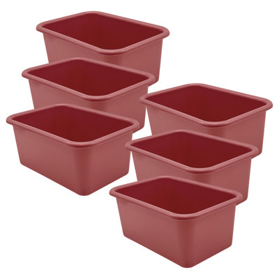 Small Plastic Storage Bin, Pack Of 6