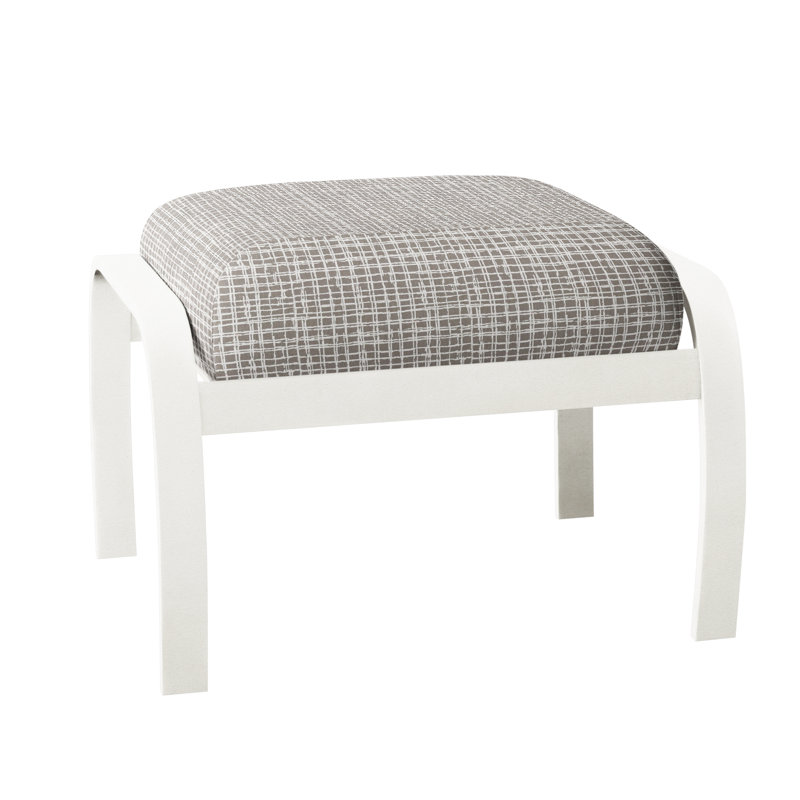 Repose-pieds avec coussin Askar, Neige texturée, Toile Sunbrella® tangerine
